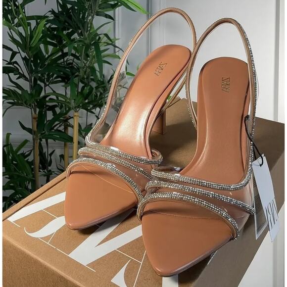 ZARA Rhinestone Pointed Toe Heels NWT | Blogger Fave | Size 8 - Picture 9 of 16
